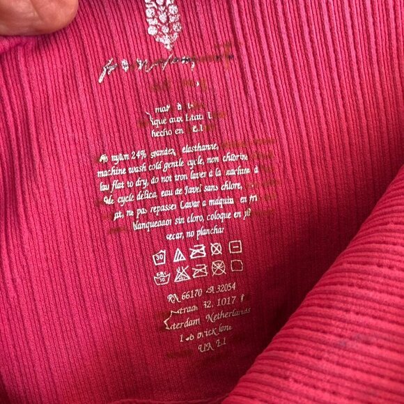 FREE PEOPLE Good Karma Pink Leggings No Size Tag Check Measurements - Picture 6 of 9